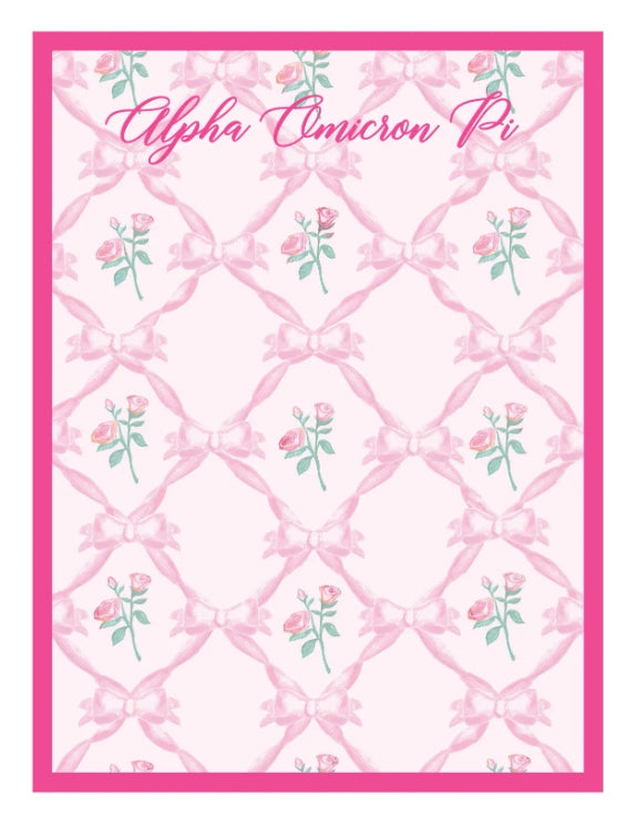 Sorority Romantic Floral Notepad