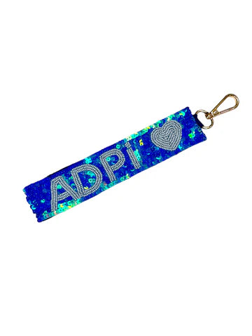 Sequin Sorority Heart Wristlet