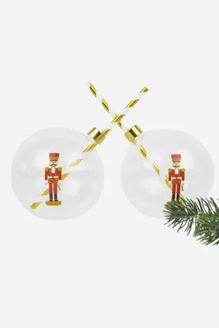 2pc Ornament Glass Set - Nutcracker