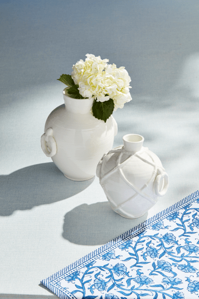 Mud Pie White Bamboo Vases