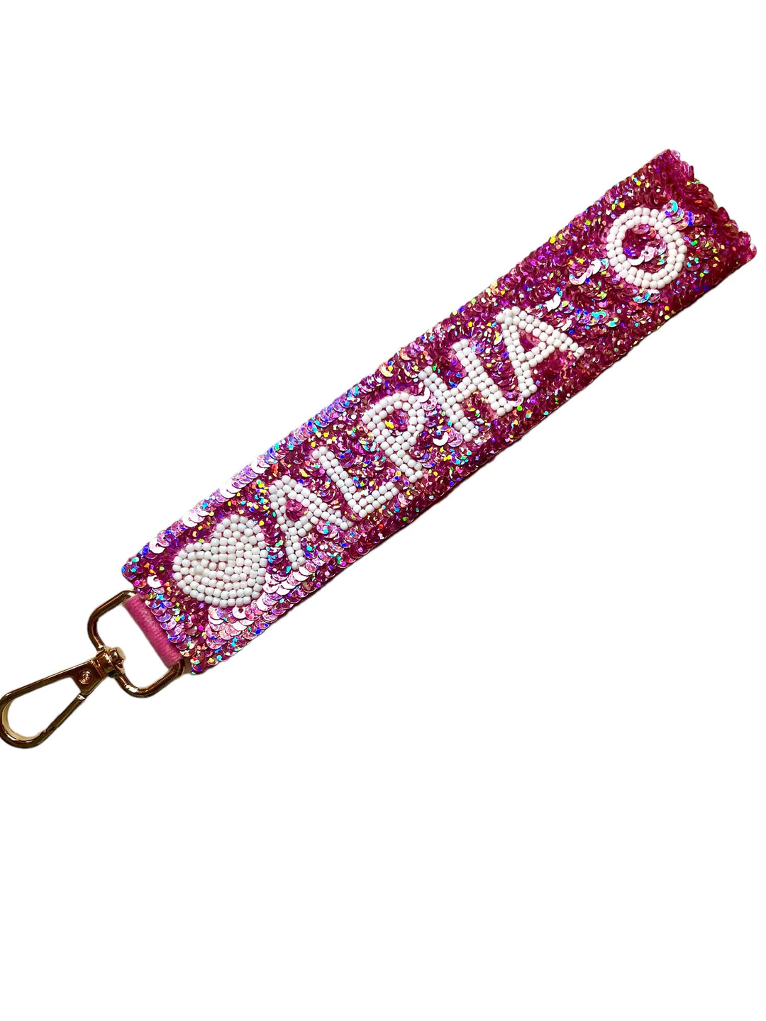 Sequin Sorority Heart Wristlet