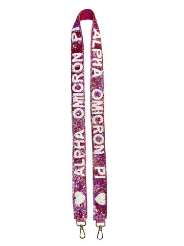 Sequin Sorority Heart Purse Strap