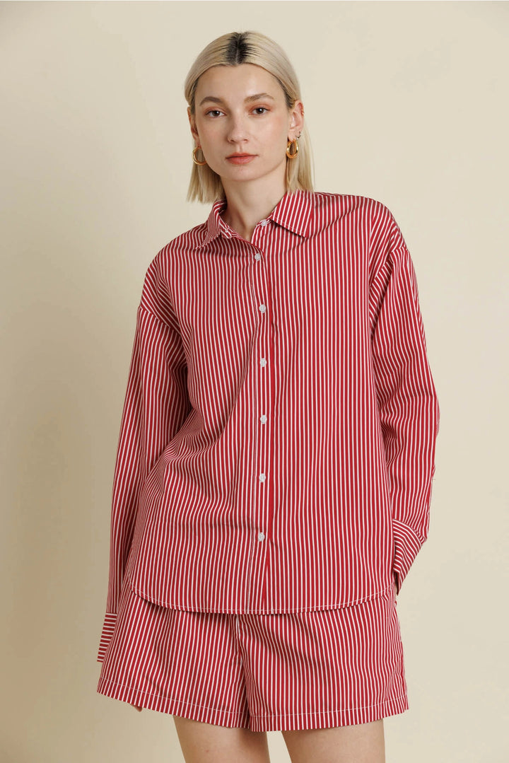 STRIPED BUTTON UP SHIRT