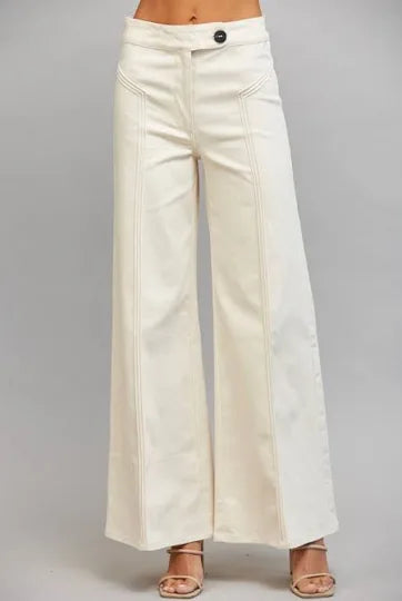 FATE Vertical Seam Detail High Waisted Flare Pants