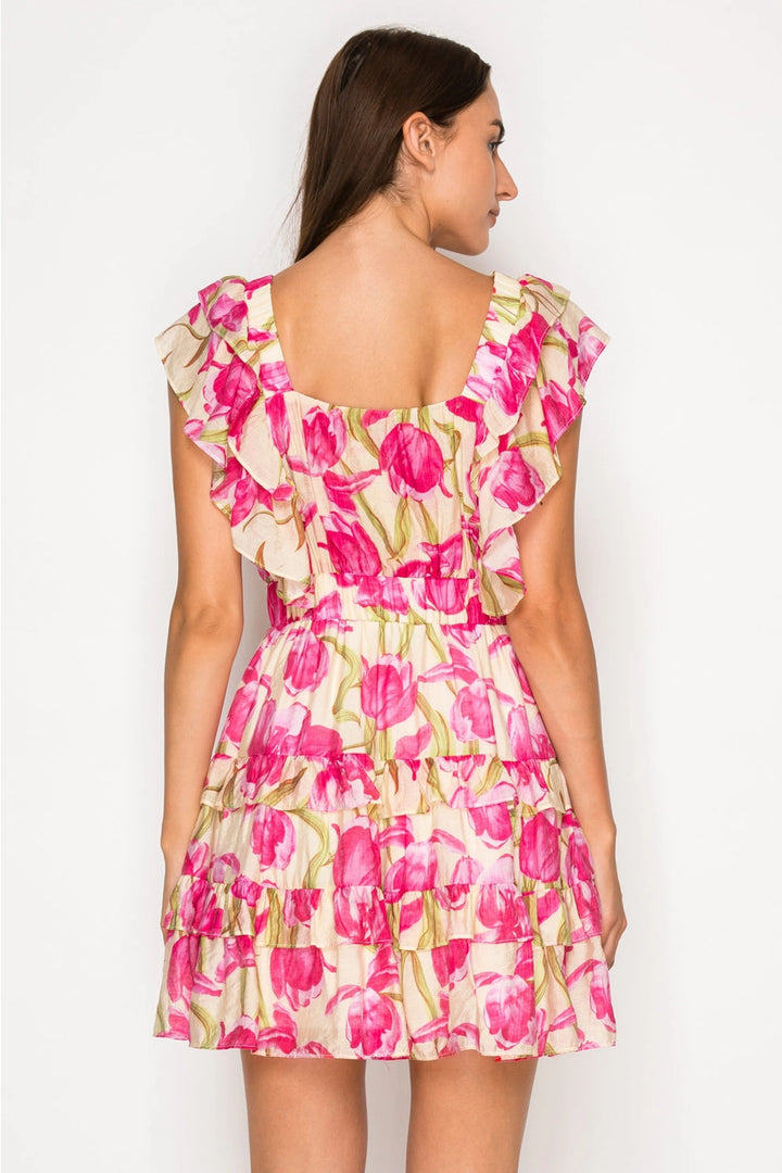 Lonian's Bloom Mini Ruffle Dress