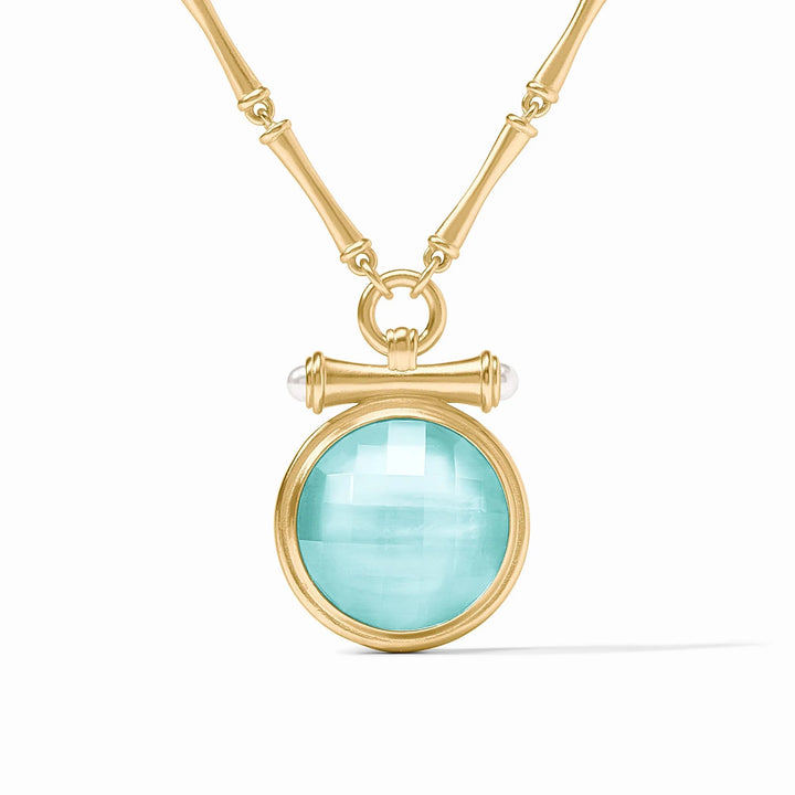 Julie Vos Bamboo Statement Bahamian Blue Necklace