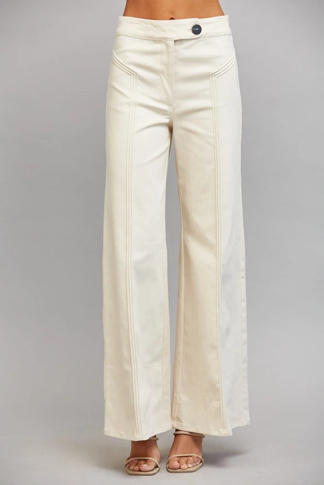 FATE Vertical Seam Detail High Waisted Flare Pants
