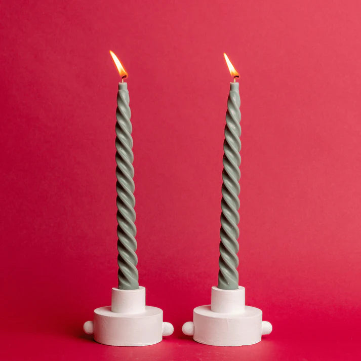 Evergreen Twisted Taper Candles