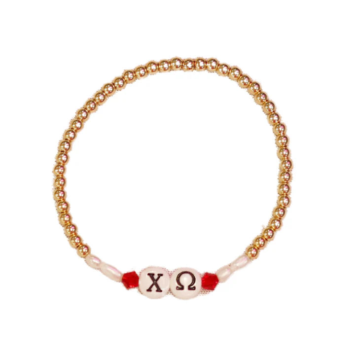 Sorority Greek Letter Ball Beaded Bracelet