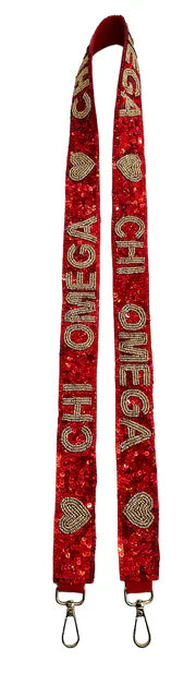 Sequin Sorority Heart Purse Strap