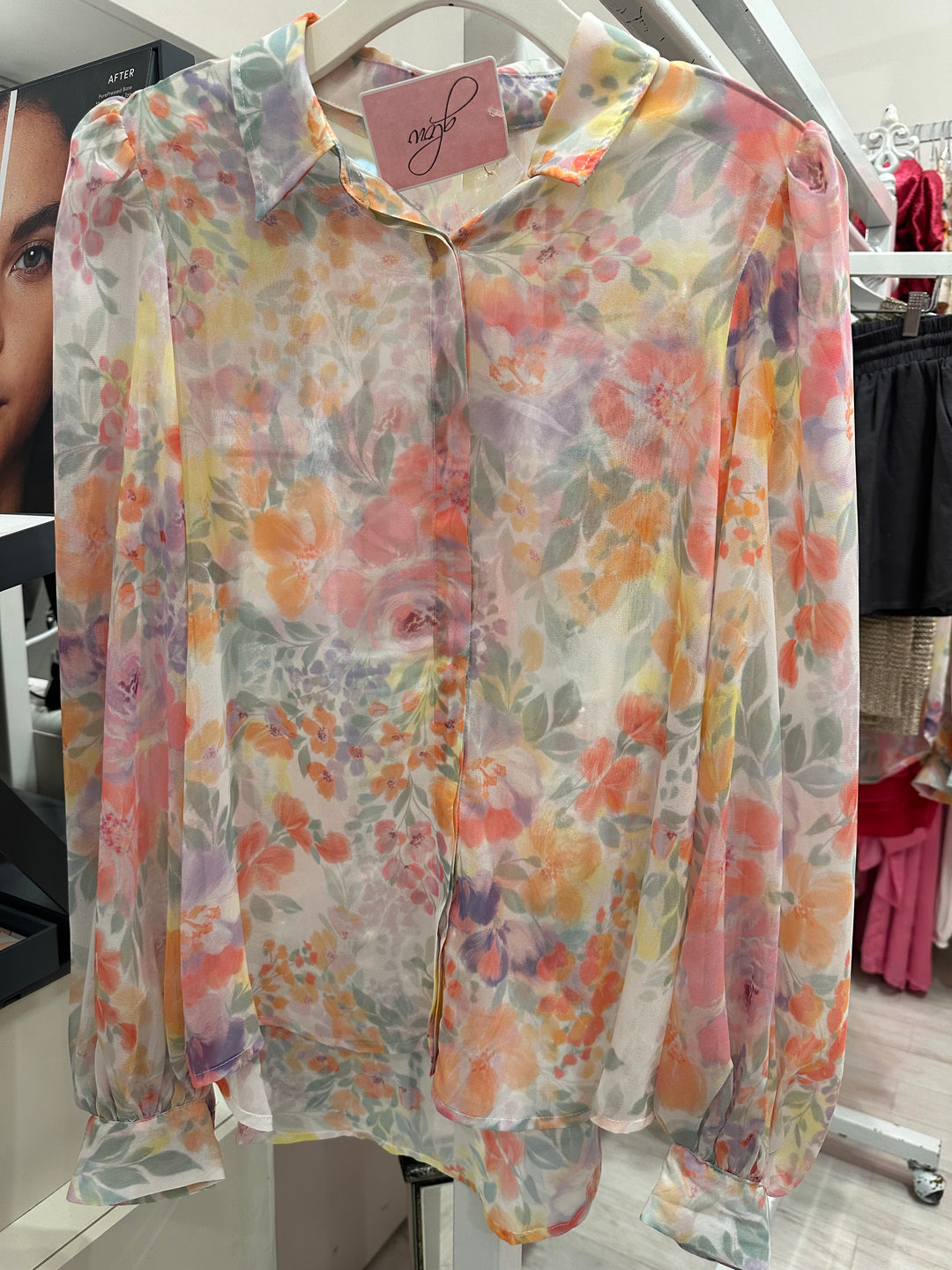 Floral Print Sheer Top