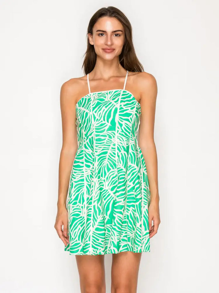 Verde Palms Mini Dress