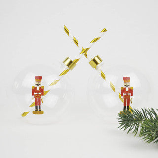 2pc Ornament Glass Set - Nutcracker