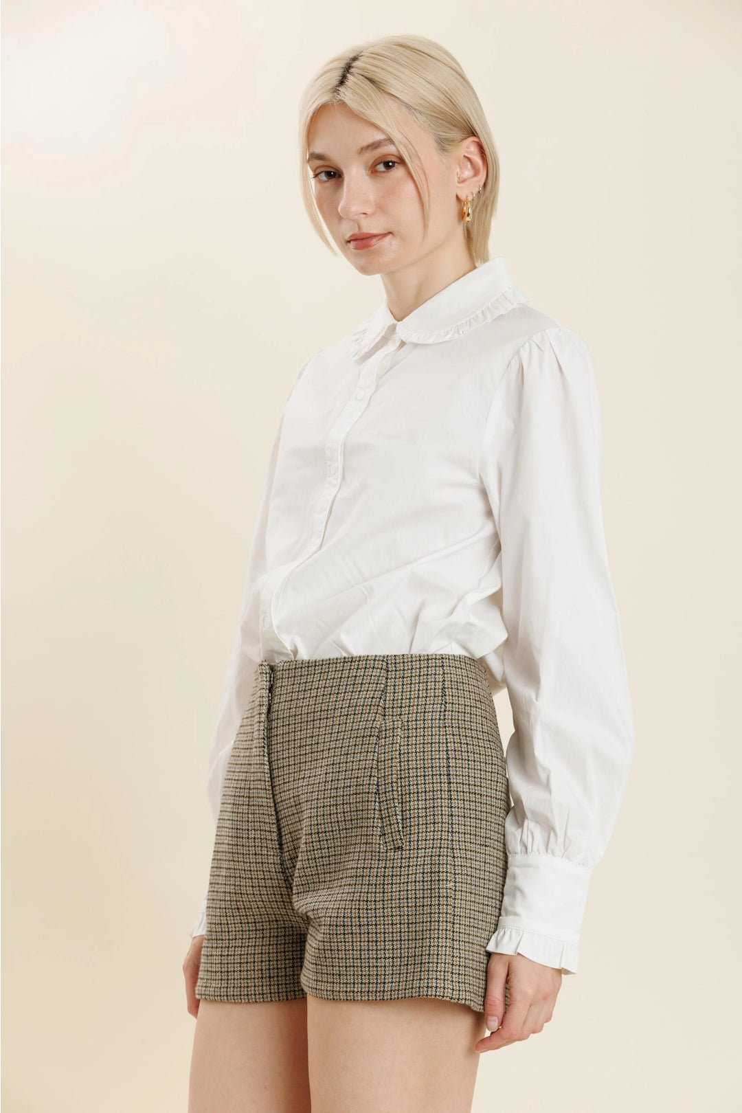 Ruffle Button Down Shirt