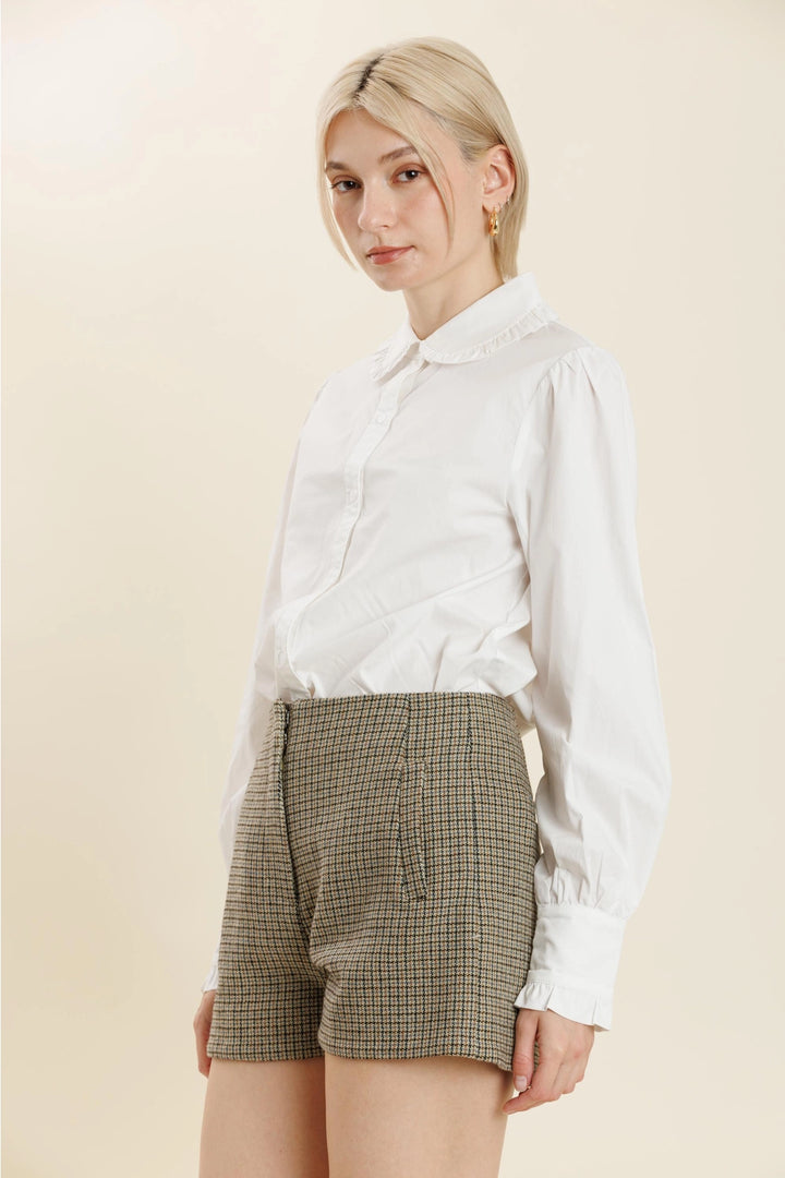 Ruffle Button Down Shirt