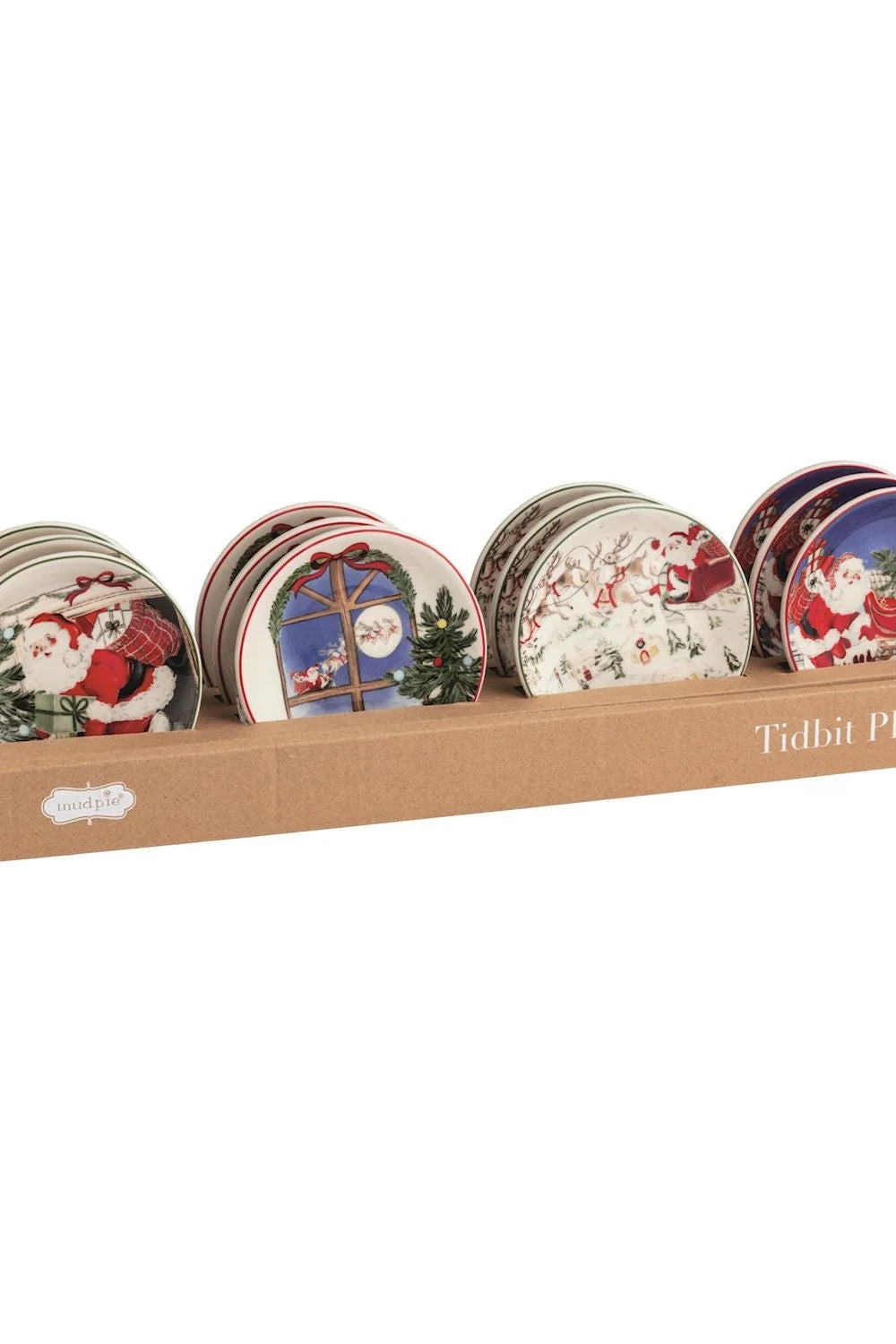 Santa Scene Tidbit Plates