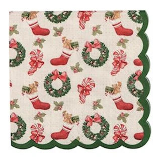 Classic Christmas Cocktail Napkin Sets