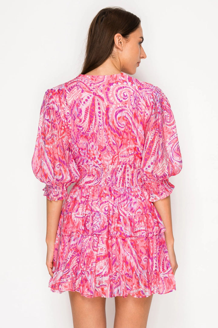 Rosey Echoes Short Dress