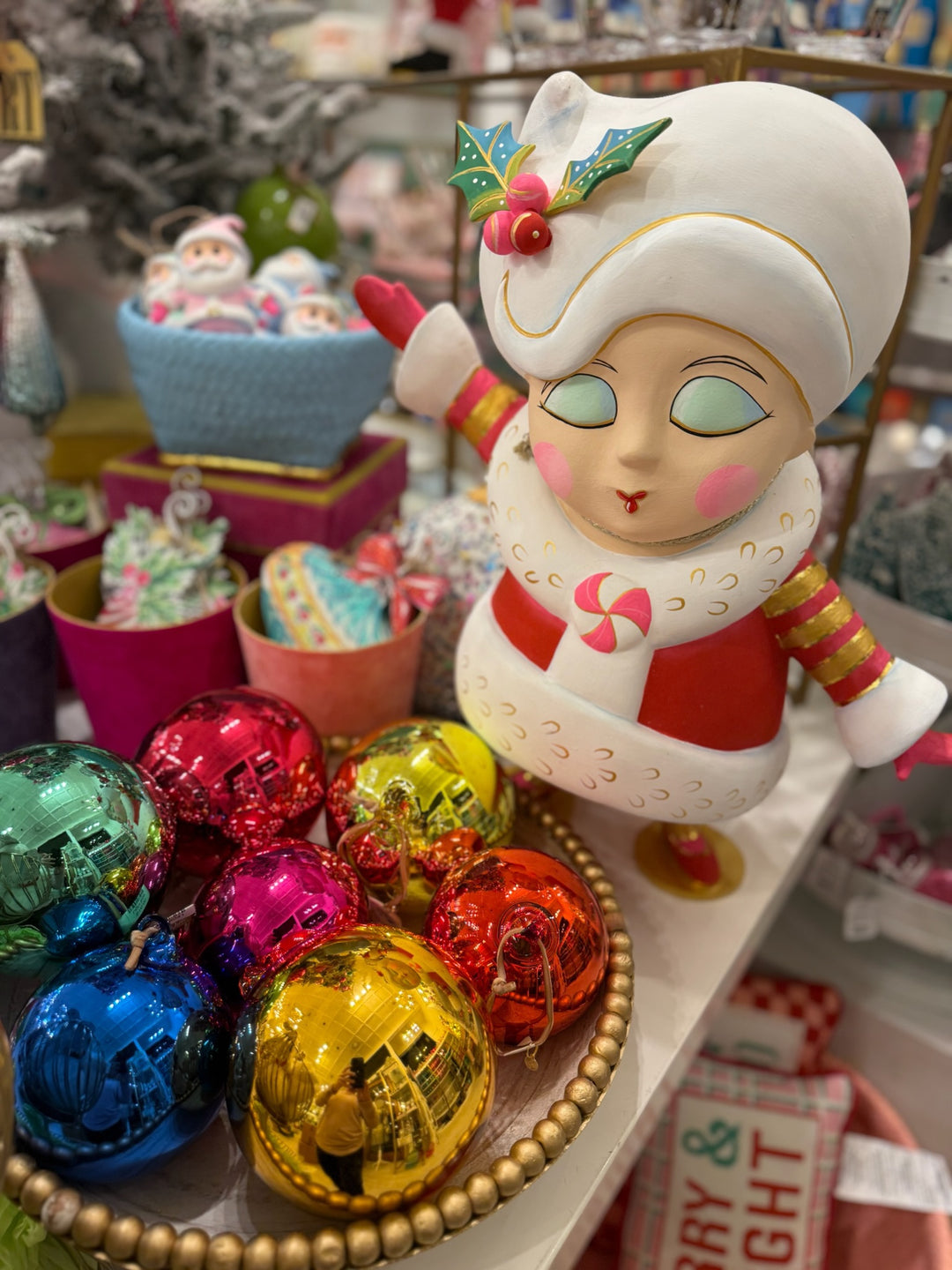 Glitterville Rainbow Reflective Ball Ornament 4"