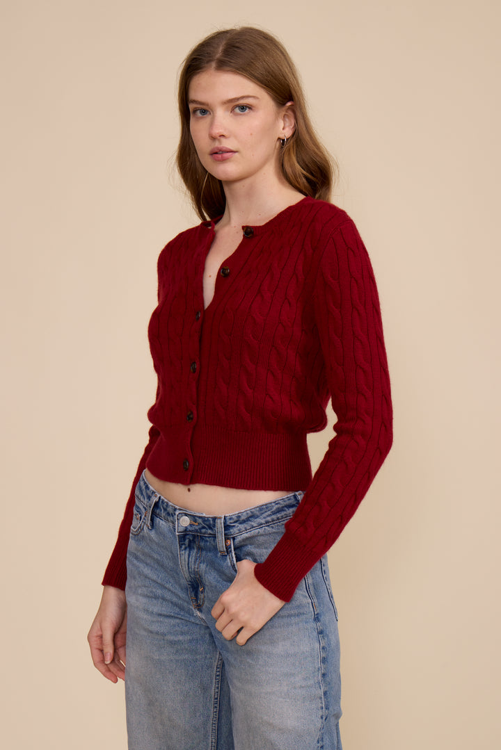 SW5831 DELIA CABLE KNIT CARDIGAN