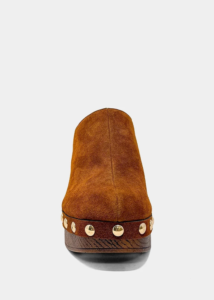 ShuShop Geneva Cognac Suede Platform Mule