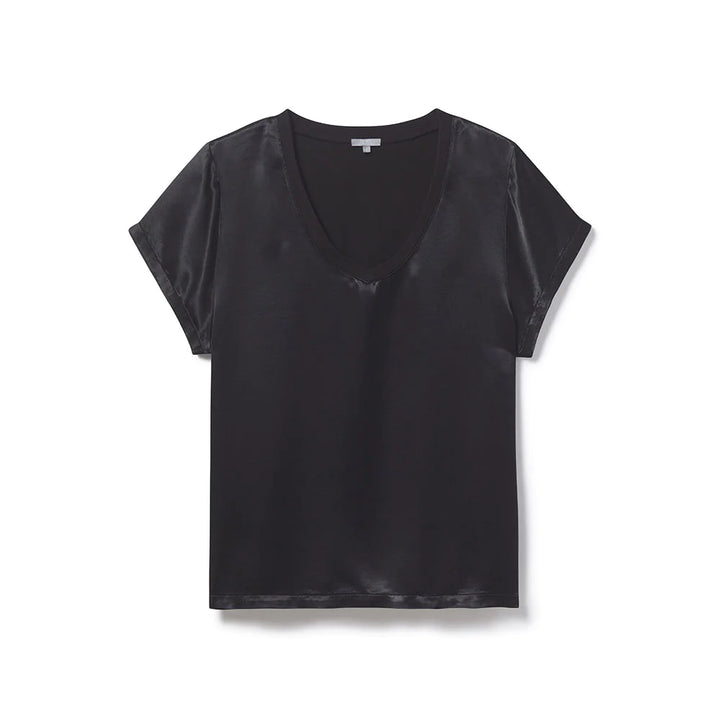 Gianna Satin V Neck Tee