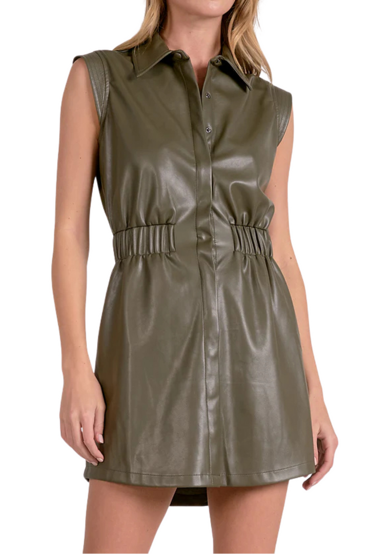 Elan Dress Sleeveless Leather