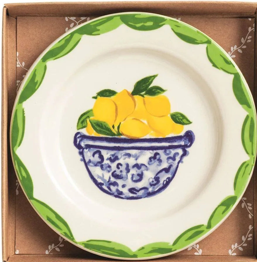 Mud Pie Lemon Topiary Tidbit Plate