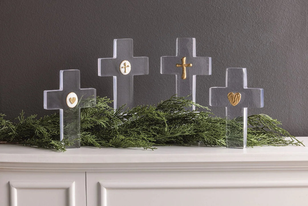 CLEAR RESIN INTAGLIO CROSS