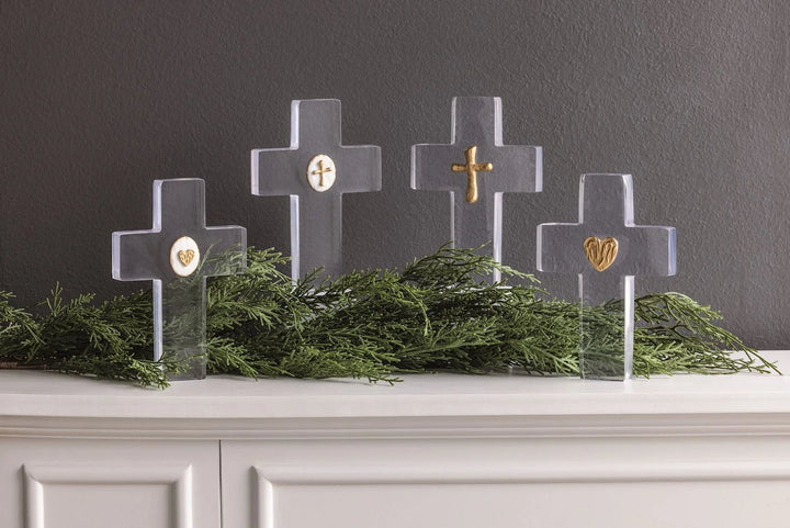 CLEAR RESIN INTAGLIO CROSS