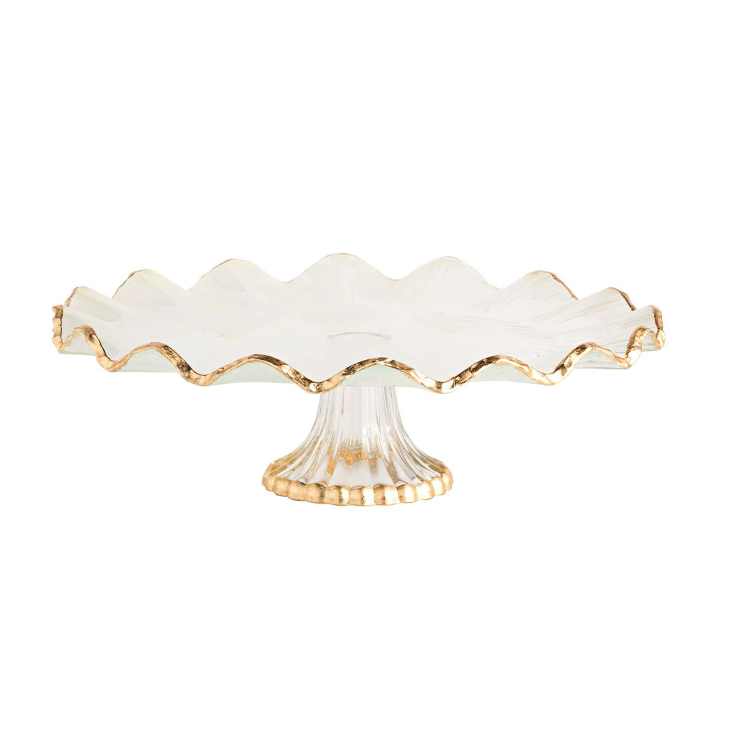 Mud Pie - Cake Stand - Gold Edge Ruffle