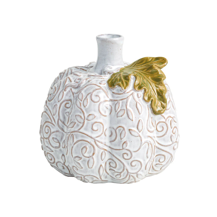 MUD PIE Pressed Lace Pumpkin Bud Vase - Small