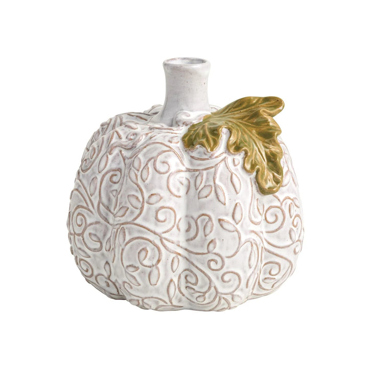 MUD PIE Pressed Lace Pumpkin Bud Vase - Small