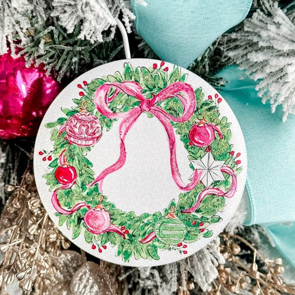 Beck's Pink Wreath Ornament