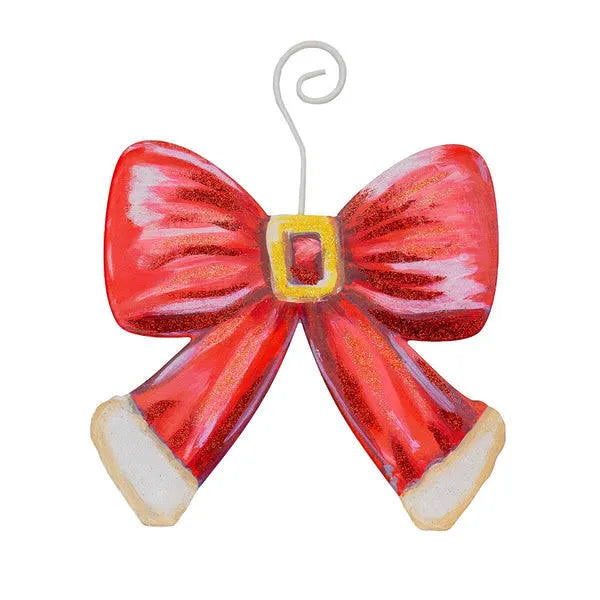 The Round TooSanta Suit Bow Ornament