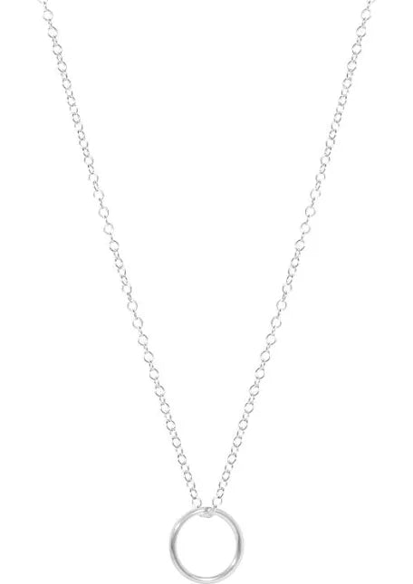 16" Necklace Sterling-Halo Sterling Charm
