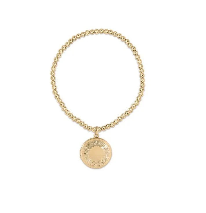 ENewton Classic Gold 3mm Bracelet - Cherish Small Gold Locket