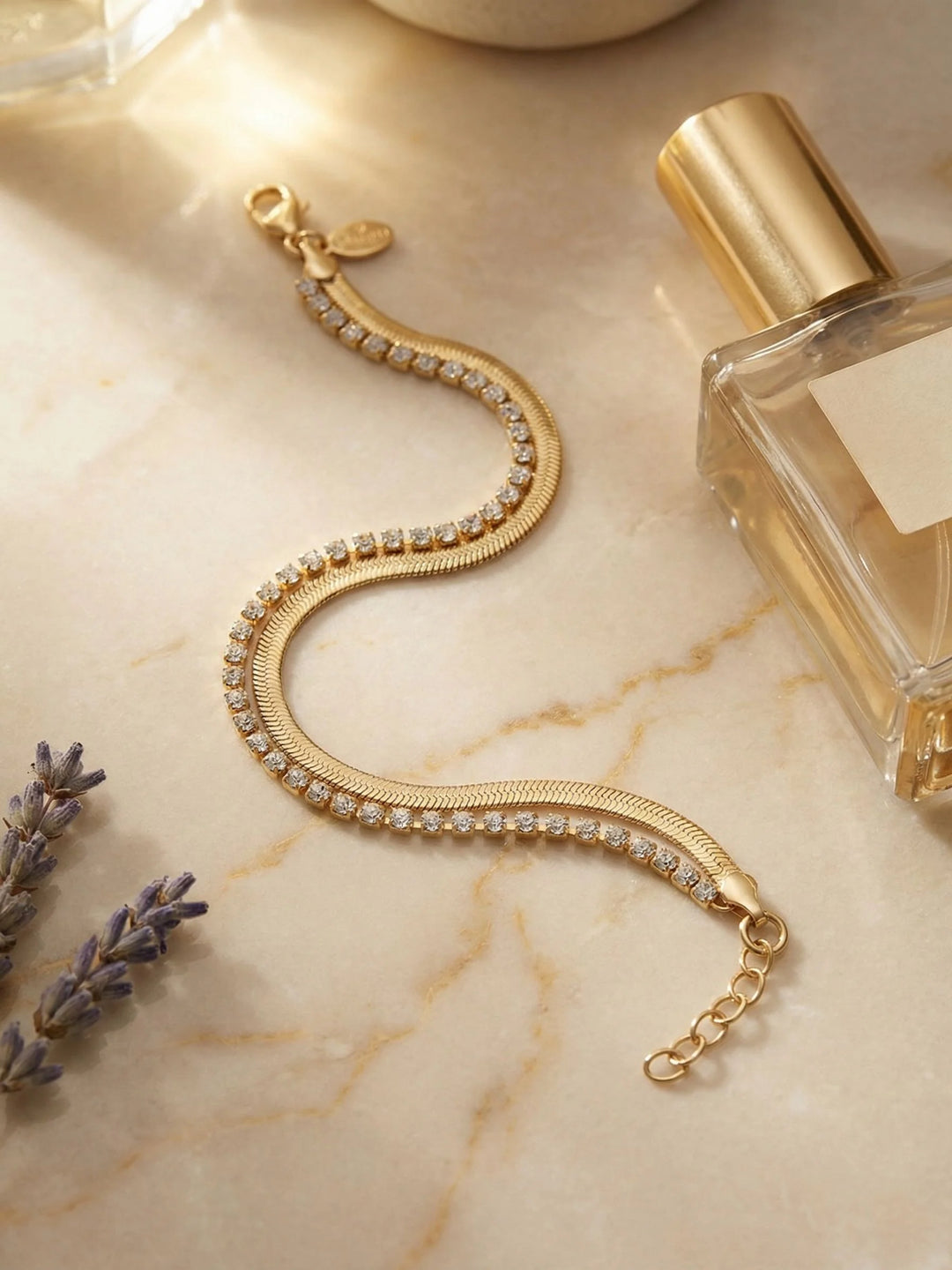 Sorrelli Mini Crystal Snake Chain Tennis Bracelet