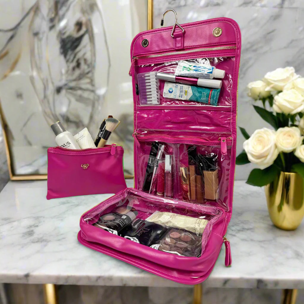 PurseN New Classic Toiletry Case - Fuchsia Velvet