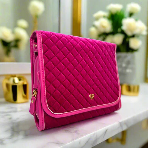PurseN New Classic Toiletry Case - Fuchsia Velvet