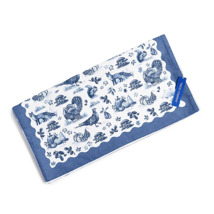 Falling for Blue Toile Table Runner