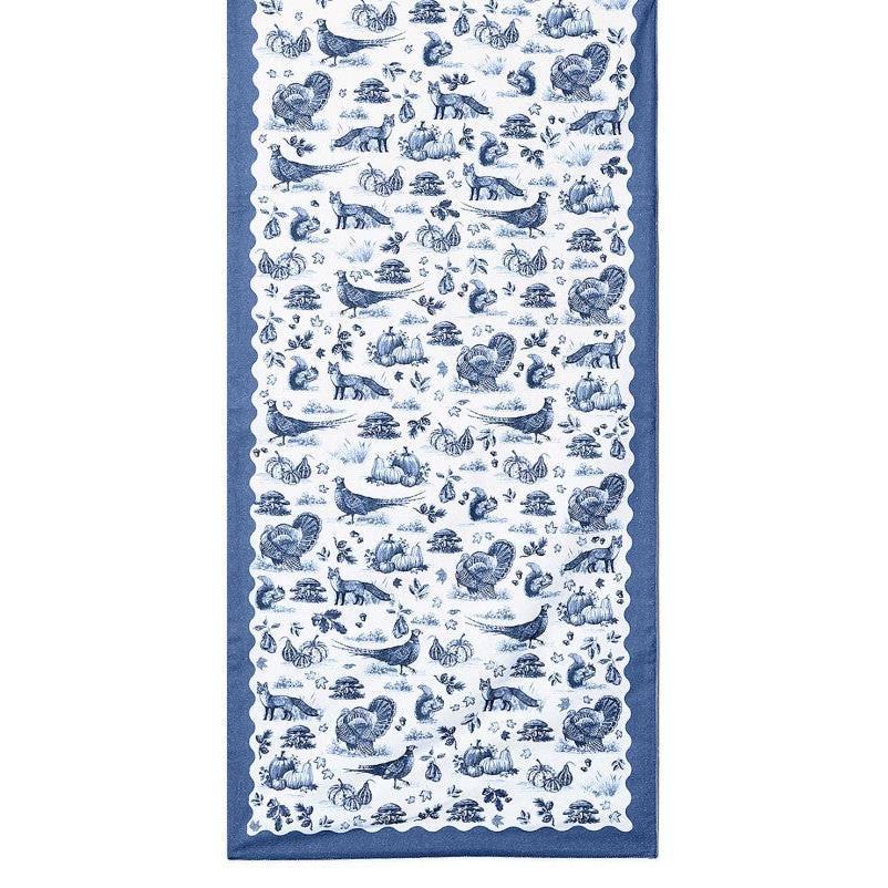 Falling for Blue Toile Table Runner
