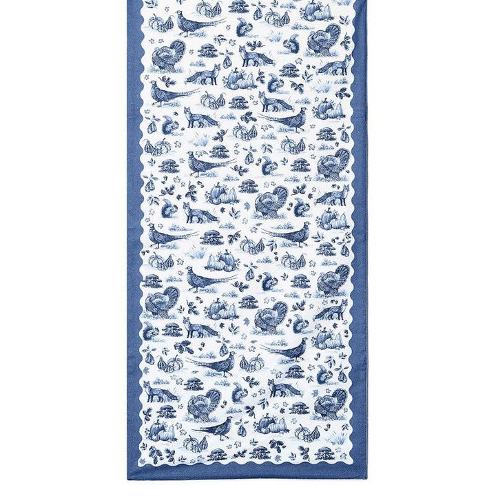 Falling for Blue Toile Table Runner