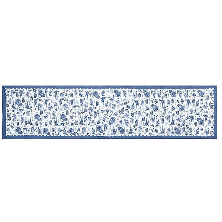 Falling for Blue Toile Table Runner