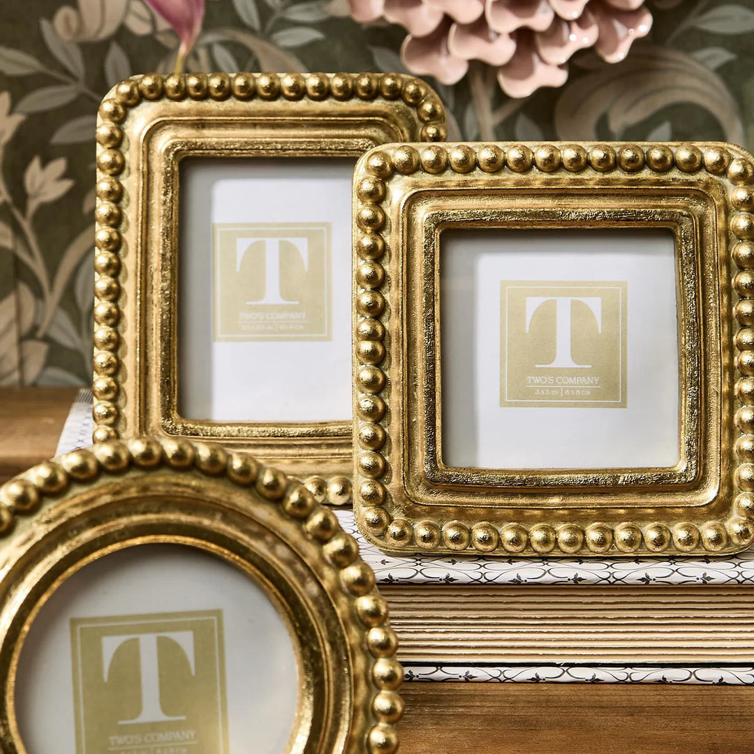 Beaded Texture Gold Photo Frames
