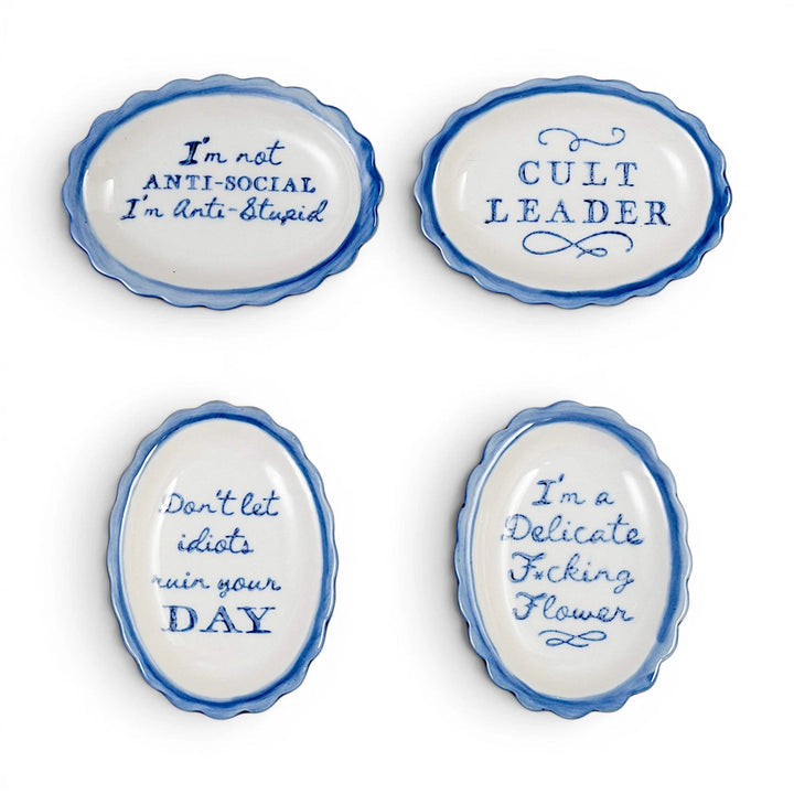Hand-Painted Stoneware Magnet With Saying