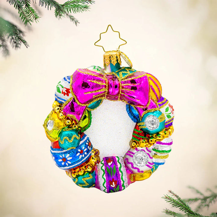Christopher Radko Vintage Holiday Wreath Gem