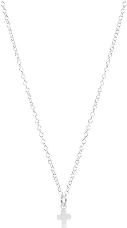 16" Necklace Sterling-Signature Cross Sterling Charm