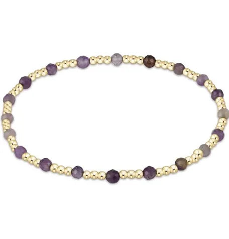 egirl Gemstone Gold Sincerity Pattern 3mm Bead Bracelet