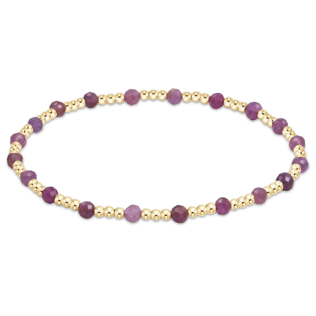 egirl Gemstone Gold Sincerity Pattern 3mm Bead Bracelet